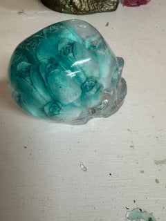 Resin Skull with Flowers Inside