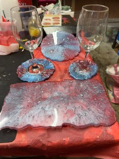 Wine Glasses with Trays
