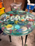 Beach Resin Table - 3-D Casting and Candles