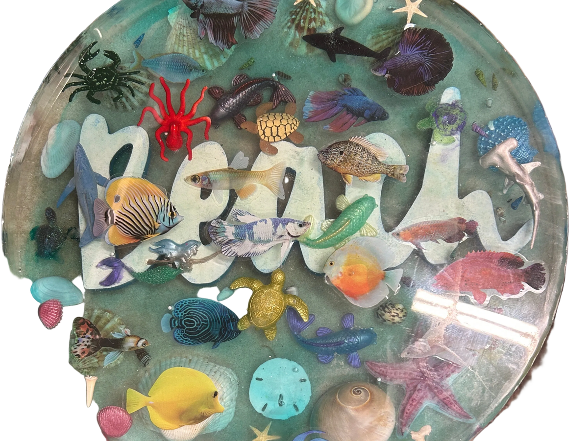 Beach Resin Table - 3-D Casting and Candles