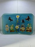 Floral Serving Tray with Lip - 3-D Casting and Candles