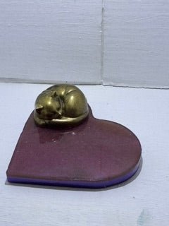 Personalized Dog or Cat Memorial Piece - 3-D Casting and Candles