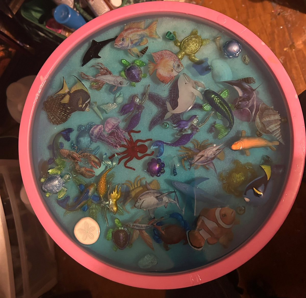 Resin Ocean Side Table - 3-D Casting and Candles