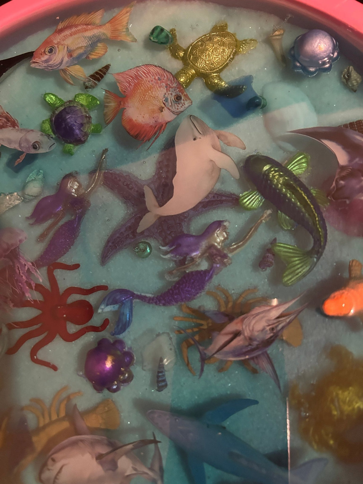 Resin Ocean Side Table - 3-D Casting and Candles