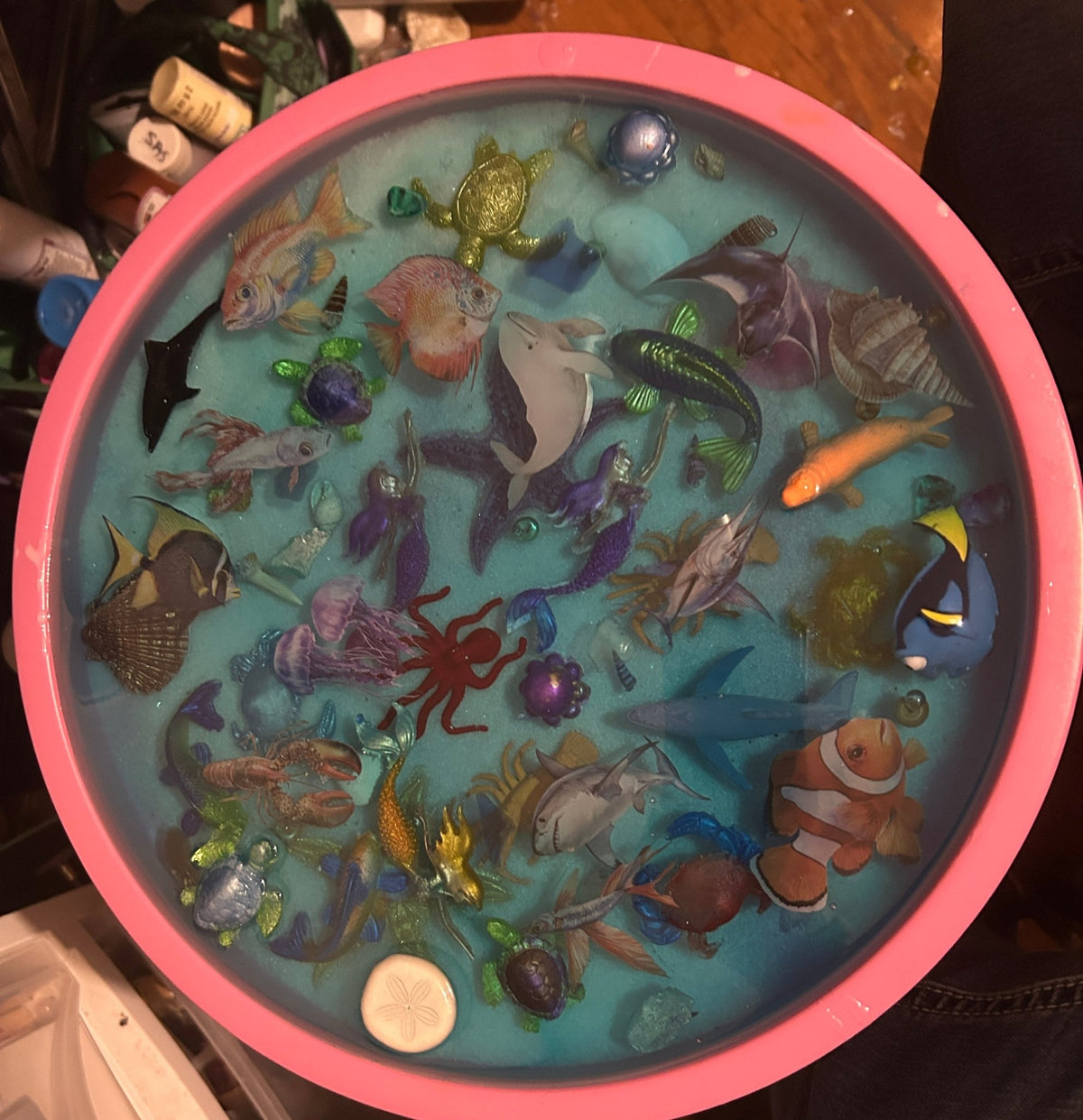 Resin Ocean Side Table - 3-D Casting and Candles