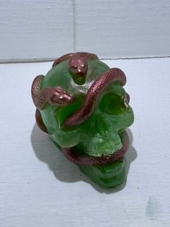 Resin Skull with Snake Crawling Through - 3-D Casting and Candles